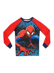Character Blue Spiderman Marvel Printed Long Sleeve Pyjamas - Image 2 of 8