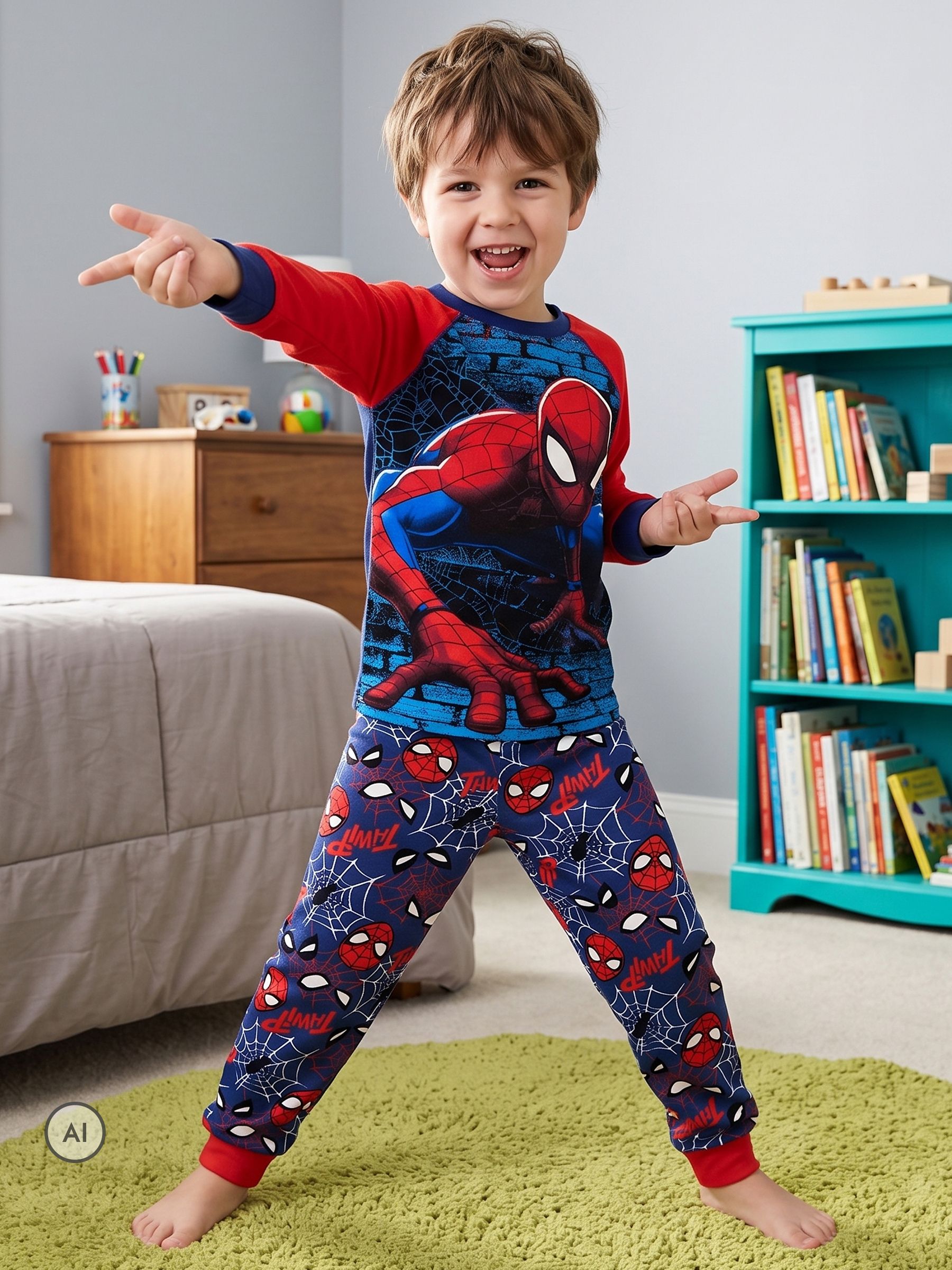 Buy Character Blue Spiderman Marvel Printed Long Sleeve Pyjamas from ...