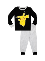 Character Black/Grey Pokemon Pikachu Pyjamas - Image 1 of 6