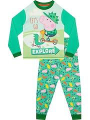 Character Green George Pig Kids George Pig Pyjamas - Snuggle Fit - Image 1 of 3