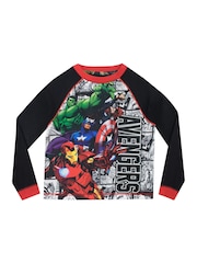 Character Black/Red Avengers Marvel Printed Long Sleeve Pyjamas - Image 2 of 5