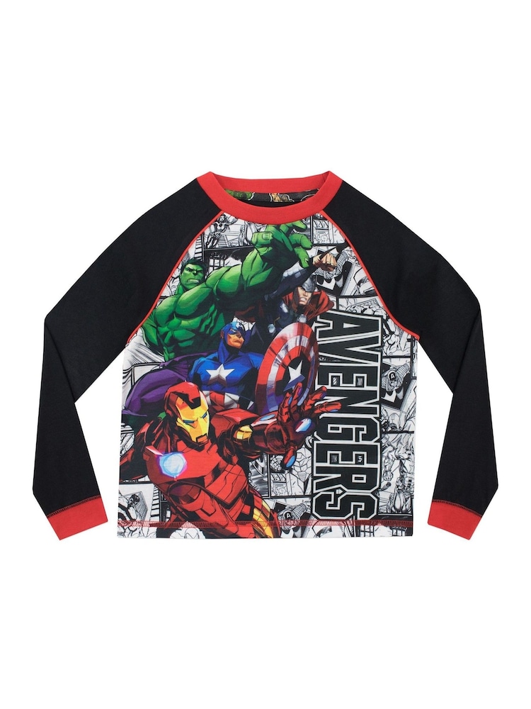 Character Black/Red Avengers Marvel Printed Long Sleeve Pyjamas - Image 2 of 5