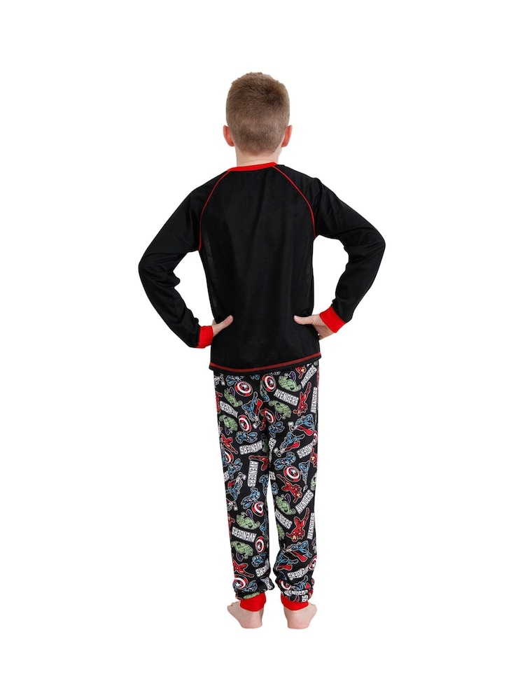 Character Black/Red Avengers Marvel Printed Long Sleeve Pyjamas - Image 5 of 5 Character Black/Red Avengers Marvel Printed Long Sleeve Pyjamas - Image 5 of 5