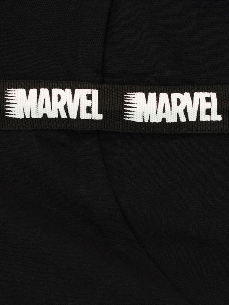 Character Black 100% Cotton Marvel Pyjamas - Image 5 of 5