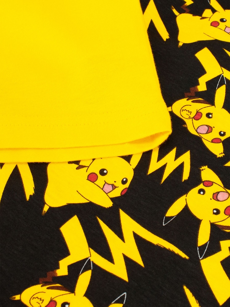 Character Yellow Pokemon Pikachu 100% Cotton Pyjamas - Image 5 of 5