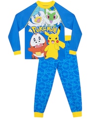 Character Blue Pokemon Printed Long Sleeve Pyjamas - Image 1 of 4