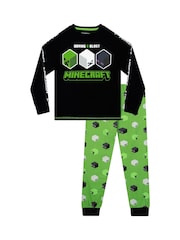 Character Black 100% Cotton Minecraft Pyjamas - Image 1 of 11