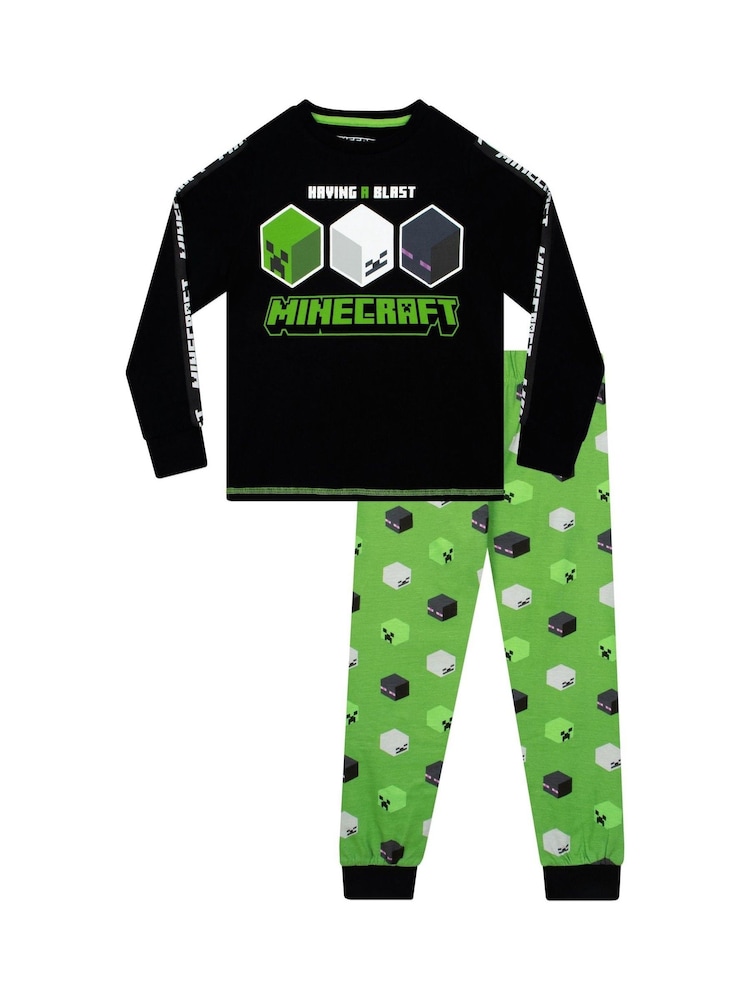Character Black 100% Cotton Minecraft Pyjamas - Image 1 of 11
