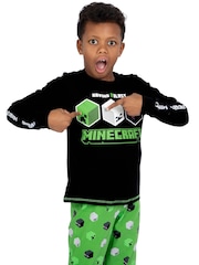Character Black 100% Cotton Minecraft Pyjamas - Image 10 of 11