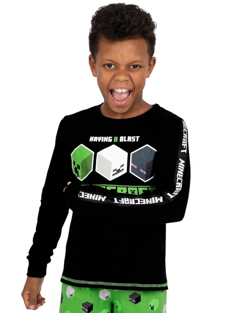 Character Black 100% Cotton Minecraft Pyjamas - Image 11 of 11