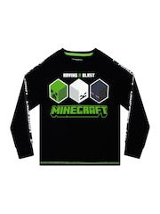 Character Black 100% Cotton Minecraft Pyjamas - Image 2 of 11