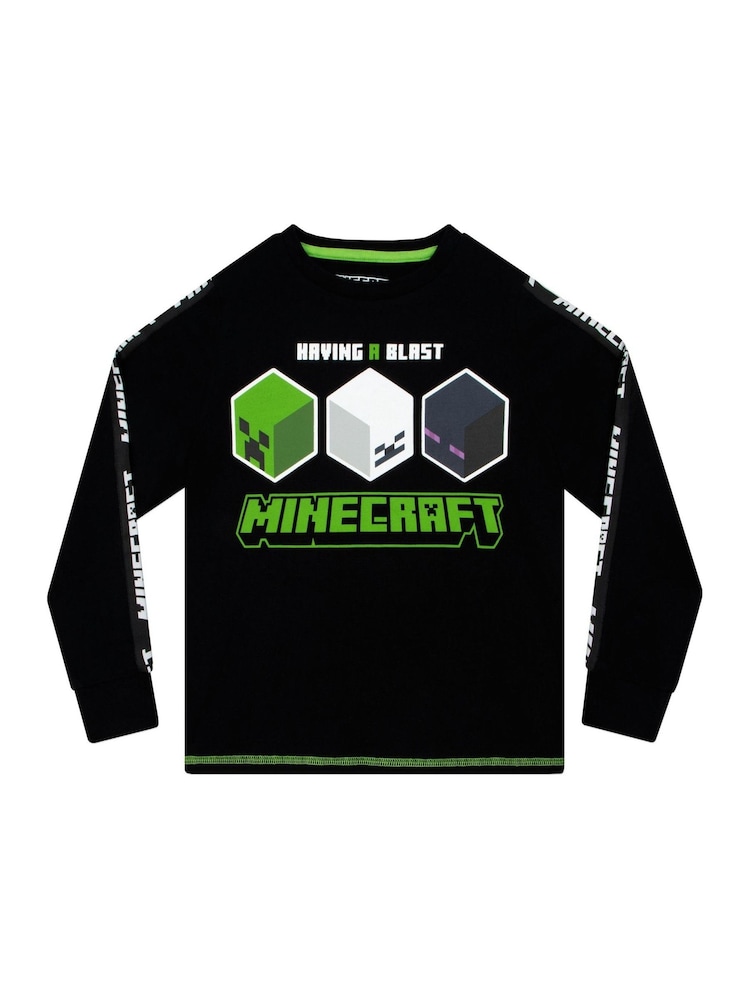 Character Black 100% Cotton Minecraft Pyjamas - Image 2 of 11
