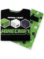 Character Black 100% Cotton Minecraft Pyjamas - Image 3 of 11