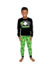 Character Black 100% Cotton Minecraft Pyjamas - Image 6 of 11