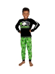 Character Black 100% Cotton Minecraft Pyjamas - Image 9 of 11