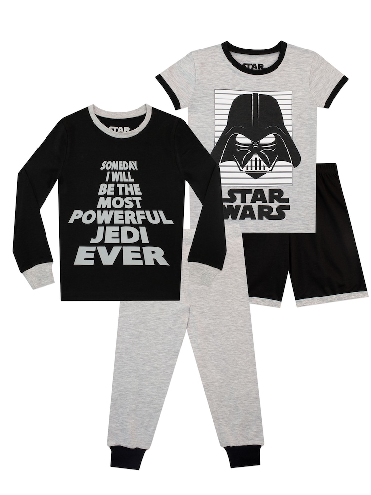 Character Black Star Wars Pyjamas 2 Pack - Image 1 of 3