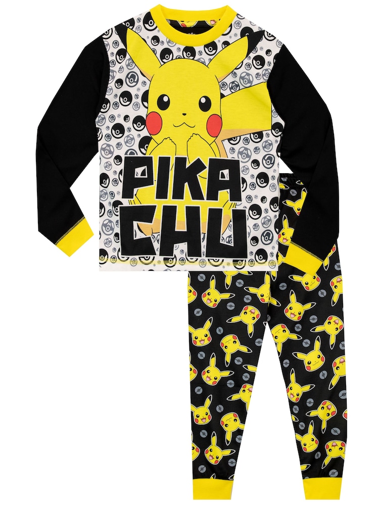 Character Black Pikachu Pokemon Pyjama Set - Image 1 of 7