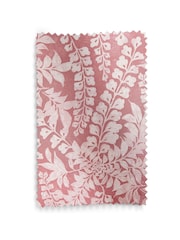 Pink Woodblock Floral Pencil Pleat Lined Curtains - Image 3 of 3
