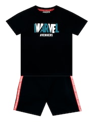 Character Black Marvel Shorts and T-Shirt Set - Image 1 of 4