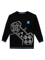 Character Black 100% Cotton PlayStation Sweatshirt - Image 1 of 3