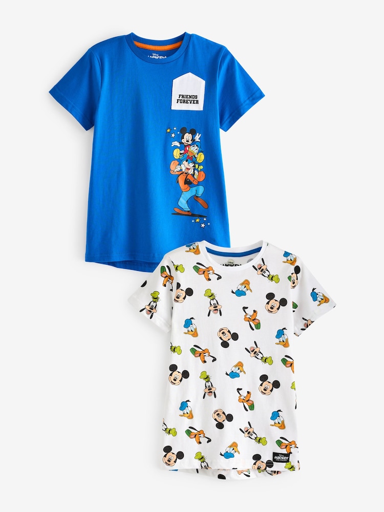 Character Black 100% Cotton Mickey Mouse T-Shirt 2 Pack - Image 1 of 5