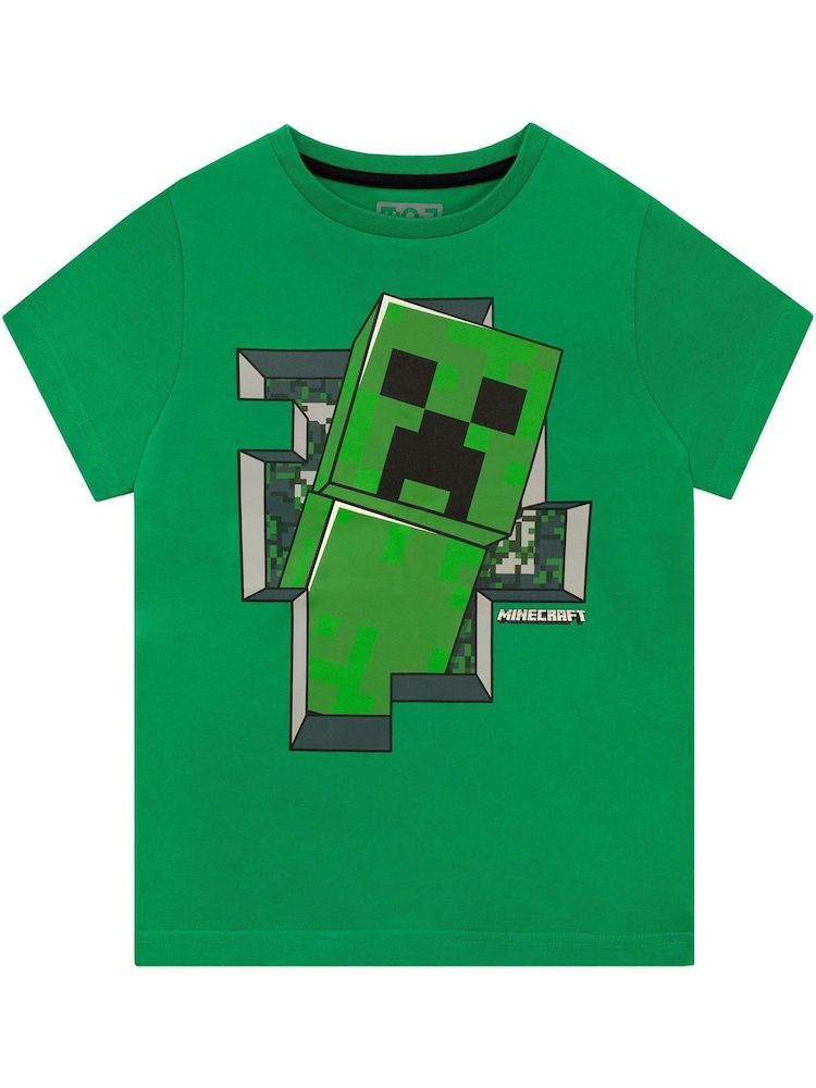 Character Green 100% Cotton Minecraft Creeper T-Shirt - Image 2 of 4