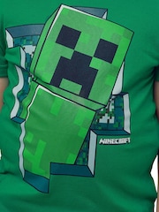 Character Green 100% Cotton Minecraft Creeper T-Shirt - Image 4 of 4