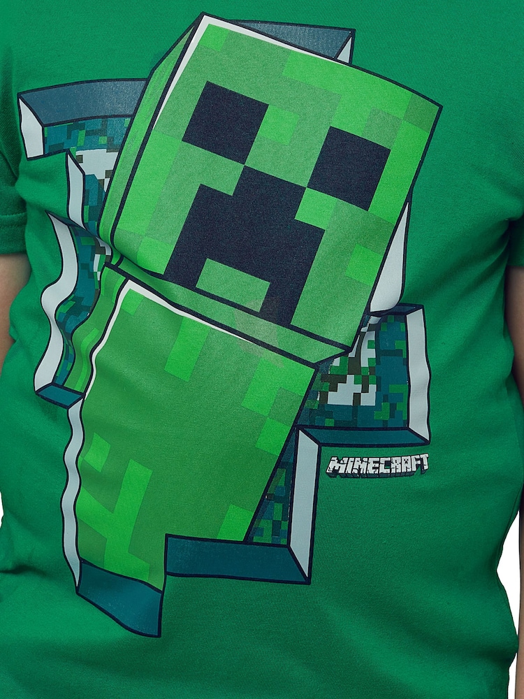 Character Green 100% Cotton Minecraft Creeper T-Shirt - Image 4 of 4
