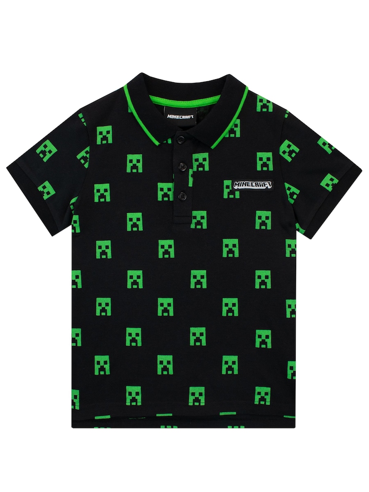 Character Black Minecraft Polo Shirt - Image 1 of 4
