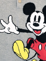 Character Grey Mickey Mouse Knit Polo Shirt - Image 3 of 3