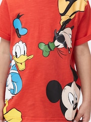 Character Red 100% Cotton Mickey Mouse Donald & Goofy T-Shirt - Image 3 of 9