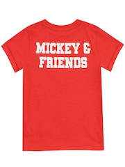 Character Red 100% Cotton Mickey Mouse Donald & Goofy T-Shirt - Image 6 of 9