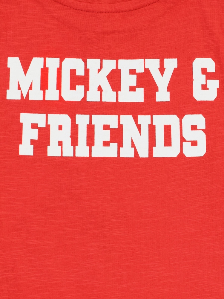 Character Red 100% Cotton Mickey Mouse Donald & Goofy T-Shirt - Image 9 of 9