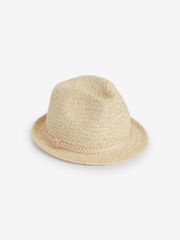 Natural Pink Trim Trilby Hat (3mths-16yrs) - Image 1 of 2