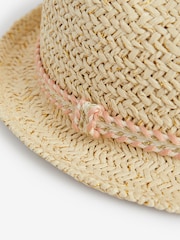 Natural Pink Trim Trilby Hat (3mths-16yrs) - Image 2 of 2