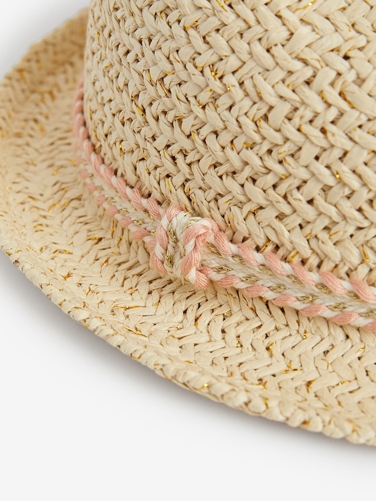 Natural Pink Trim Trilby Hat (3mths-16yrs) - Image 2 of 2