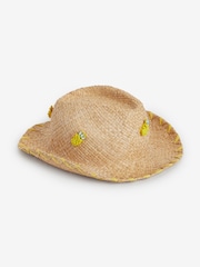 Natural Beaded Pineapple Wide Brim Hat (3-16yrs) - Image 1 of 2