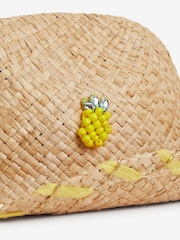 Natural Beaded Pineapple Wide Brim Hat (3-16yrs) - Image 2 of 2