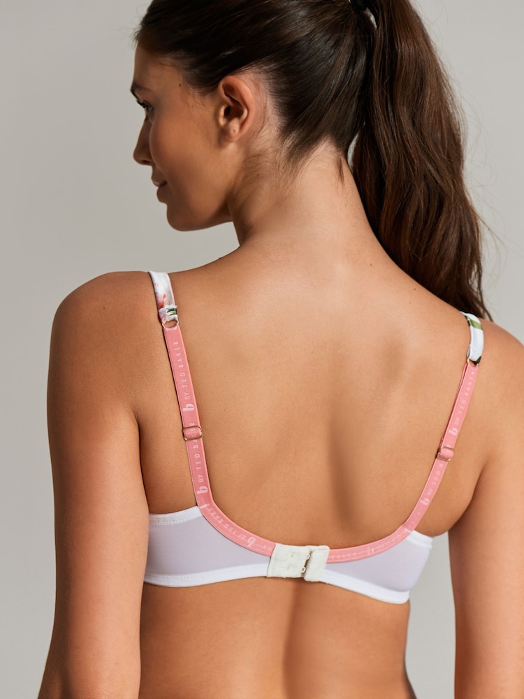 B by Ted Baker soutien-gorge blanc à fleurs non rembourré à armatures - Image 11 of 14