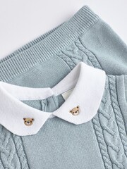 Blue Bear 100% Cotton Knitted Baby Top and Bloomer Short Set (0mths-2yrs) - Image 4 of 7