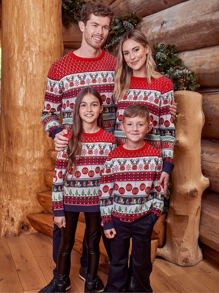 Threadbare Multi Crew Neck Christmas Jumper - Image 1 of 4