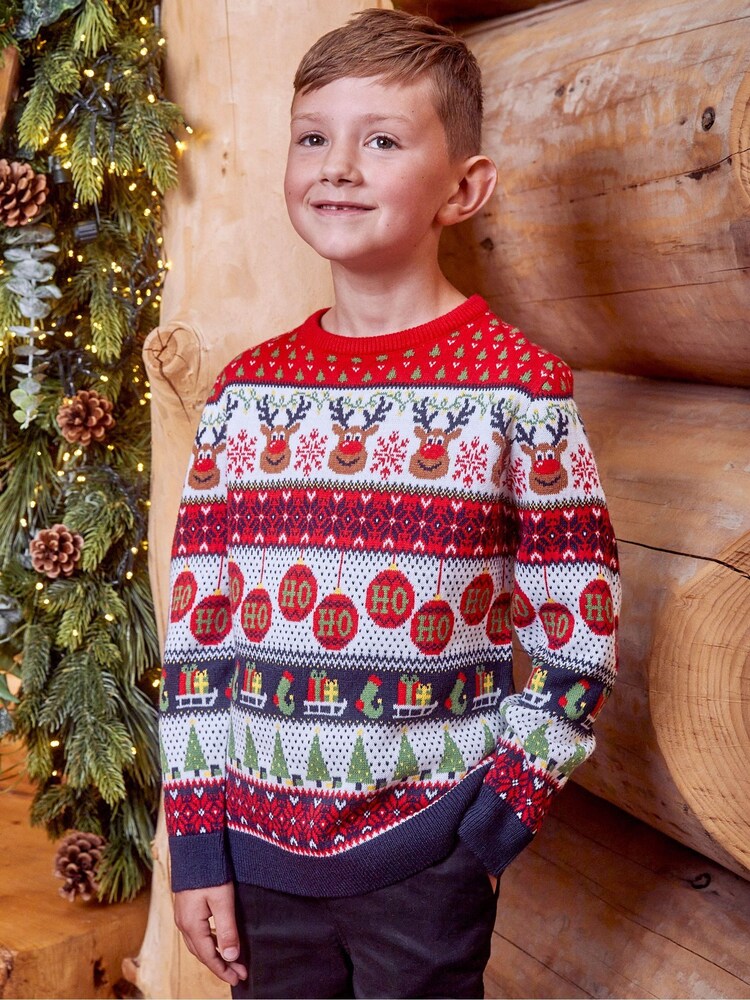 Threadbare Multi Crew Neck Christmas Jumper - Image 2 of 4