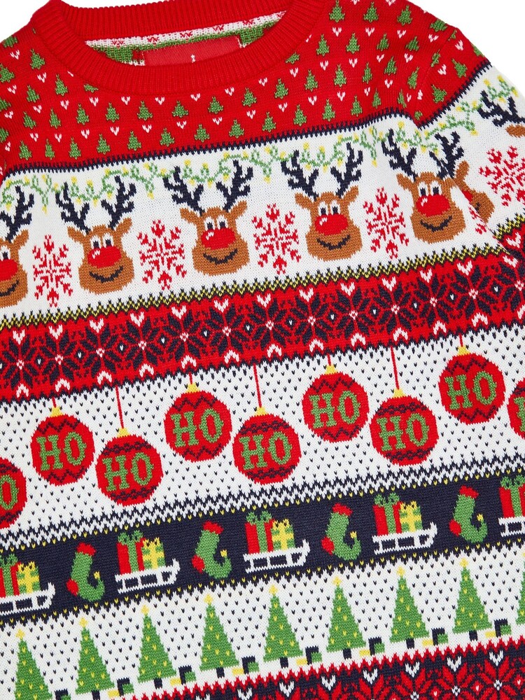 Threadbare Multi Crew Neck Christmas Jumper - Image 4 of 4