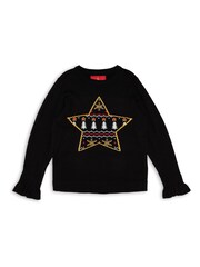 Threadgirls Black Crew Neck Christmas Jumper - Image 3 of 5