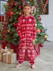 Threadboys Red Christmas Loungewear All-In-One - Image 3 of 6