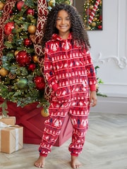 Threadboys Red Christmas Loungewear All-In-One - Image 4 of 6