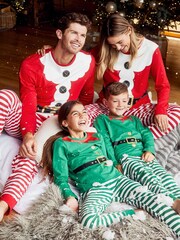 Threadboys Green Cotton Long Sleeve Christmas Pyjama Set - Image 1 of 4