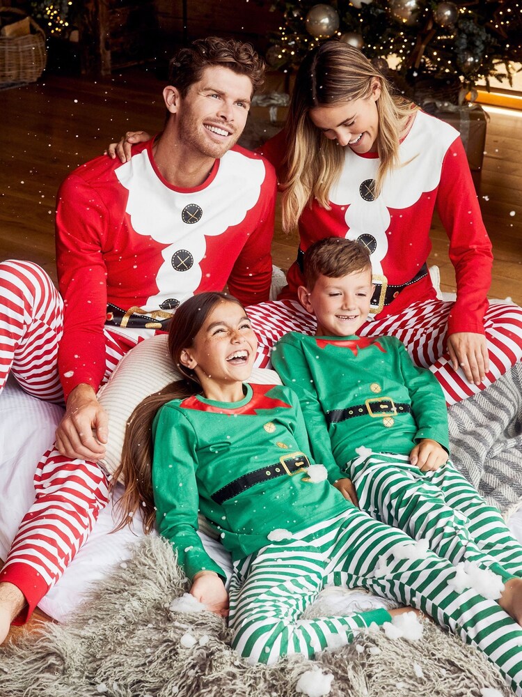 Threadboys Green Cotton Long Sleeve Christmas Pyjama Set - Image 1 of 4