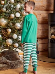 Threadboys Green Cotton Long Sleeve Christmas Pyjama Set - Image 3 of 4