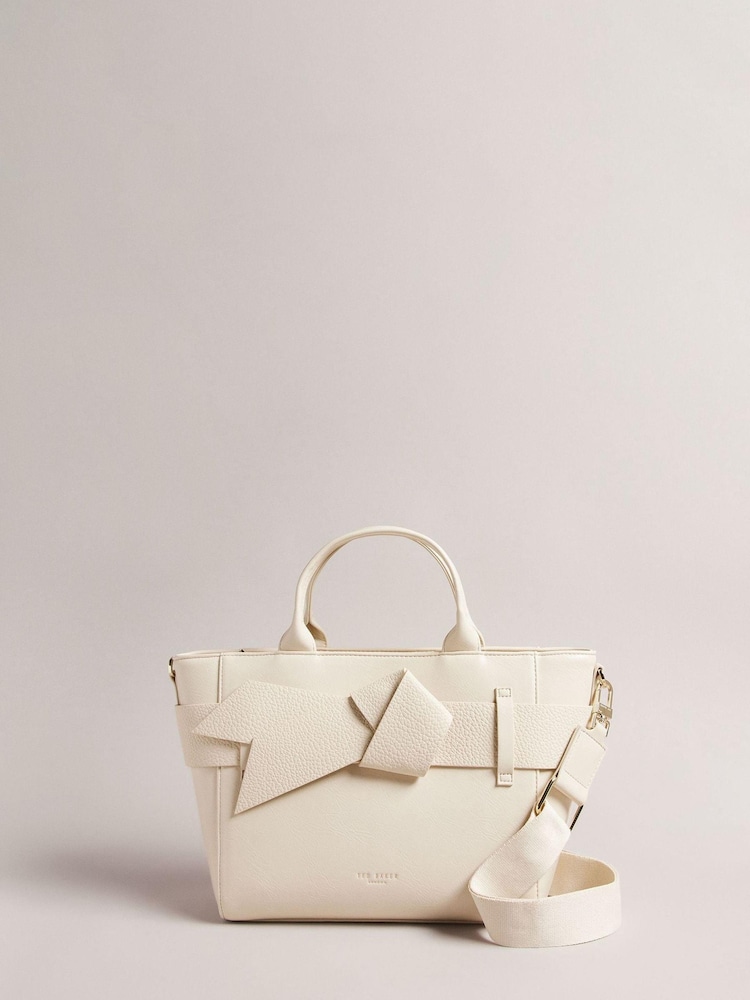 Ted Baker Cream Jimsa Knot Bow Tote Bag - Image 1 of 4